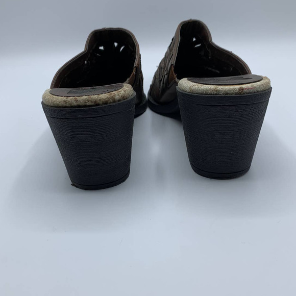 Hot Kiss Slip On Mules Leather Size 8.5 Cowgirl - Picture 5 of 12